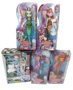 Lot 115 - 5 x packaged Monster High Dolls inc, 4 x Great Barrier Reef & Abbe