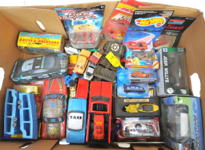 Lot 119 - Box lot of Vintage Diecast Vehicles incl Golf Car,, Jeep, Hot Wheels,