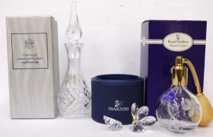 Lot 205 - Group lot of quality Crystal items inc, Royal Doulton perfume atomiser