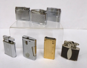 Lot 208 - Approx 7 x Vintage Stylish Cigarette Lighters inc, Polo, Ronson, Silve
