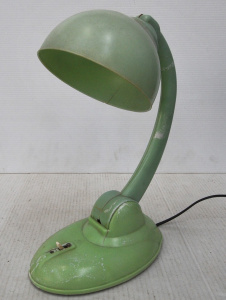 Lot 221 - 1930s Art Deco Green Bakelite Duperite Lamp - stylish shape w adjustab