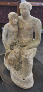 Lot 226 - Artist Unknown Modernist Australian ceramic Sculpture - Mother & C