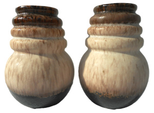 Lot 247 - Pair vintage c1960 - 70s Scheurich West German Pottery vases - Light &