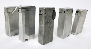 Lot 262 - 5 x Vintage Aluminium Fuel Rectangular Cigarette Lighters inc, Quick L