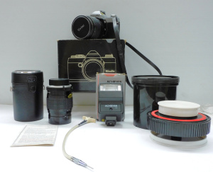 Lot 296 - Minolta XG-2 Camera with box, Achiever 115A Flash with box, Patterson