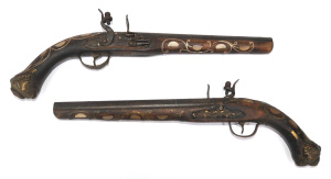 Lot 299 - Pair of Replica Inlaid Non-Firing Duelling Pistols