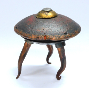 Lot 325 - Andrew Kinghorn (1951 - ) Small Bronze Sculpture - War of the Worlds -