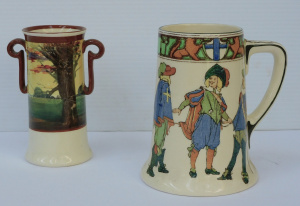 Lot 344 - 2 pces Vintage Royal Doulton inc New Cavaliers Tankard D4749 1907 -