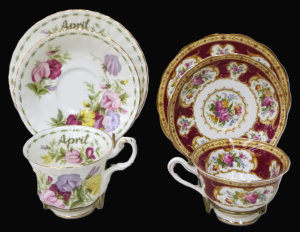Lot 349 - 2 x Vintage Royal Albert Pretty English China Trios - incl 'Lady Hamil