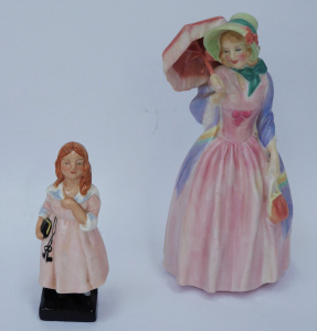 Lot 369 - 2 x Royal Doulton Figurines inc Miss Demure HN 1402 1930-1975 20cm H