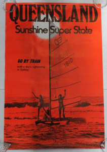 Lot 13 - Vintage Queensland Sunshine Super State Poster by Queensland Government Lot 13 - Vintage Queensland Sunshine Super State Poster by Queensland Government