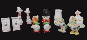Lot 21 - Group lot of Retro novelty Salt & Peppers mostly Japanese inc Chief Lot 21 - Group lot of Retro novelty Salt & Peppers mostly Japanese inc Chief