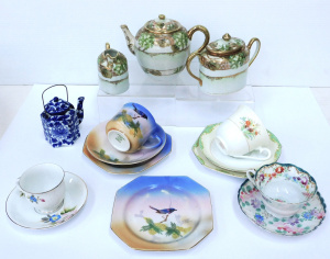 Lot 28 - Group lot of vintage Oriental China inc 3 pce Agoya Tea set, Noritake t Lot 28 - Group lot of vintage Oriental China inc 3 pce Agoya Tea set, Noritake t