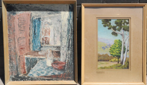 Lot 38 - 2 x framed Paintings - c1966 Betty Pritchard Interior Oil painting 52x4 Lot 38 - 2 x framed Paintings - c1966 Betty Pritchard Interior Oil painting 52x4