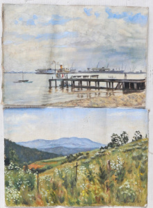 Lot 40 - P Kruszynski (Active c1950 60s) 2 x Unframed Oil Paintings on canvas - Lot 40 - P Kruszynski (Active c1950 60s) 2 x Unframed Oil Paintings on canvas -