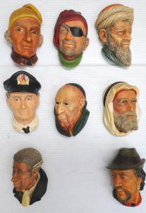 Lot 47 - 8 x Bossons hand painted character wall plaques incl Arab, Fagin, Sea C Lot 47 - 8 x Bossons hand painted character wall plaques incl Arab, Fagin, Sea C