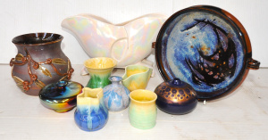 Lot 48 - Group lot Australian Vintage & Modern pottery inc Iridescent bulbou Lot 48 - Group lot Australian Vintage & Modern pottery inc Iridescent bulbou