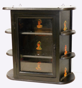 Lot 61 - Vintage Black Wooden Small Cabinet - Free standing or Wall Mountable - Lot 61 - Vintage Black Wooden Small Cabinet - Free standing or Wall Mountable -