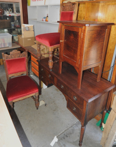 Lot 70 - Group Lot of Occasional Furniture incl 2 x Edwardian Style Dining Chair Lot 70 - Group Lot of Occasional Furniture incl 2 x Edwardian Style Dining Chair