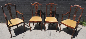 Lot 72 - Set of 4 1930s Carver Chairs & Dining Chairs w Cabriole Legs Lot 72 - Set of 4 1930s Carver Chairs & Dining Chairs w Cabriole Legs