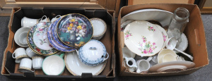 Lot 80 - 2 Boxes of Vintage China inc Cabinet Plates, Trios, Vases, Platters etc Lot 80 - 2 Boxes of Vintage China inc Cabinet Plates, Trios, Vases, Platters etc
