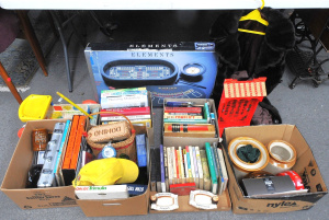 Lot 119 - Group Lot of Assorted Items incl Ladies Fur Coat, Assorted Books, Poke Lot 119 - Group Lot of Assorted Items incl Ladies Fur Coat, Assorted Books, Poke