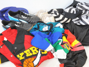 Lot 171 - Box lot - Vintage Sporting Apparel - Grid Iron top, VBA Referee, Frank Lot 171 - Box lot - Vintage Sporting Apparel - Grid Iron top, VBA Referee, Frank