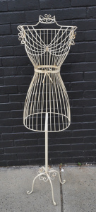 Lot 176 - Vintage Coated Metal Mannequin - pinched waist with bow 155cm H Lot 176 - Vintage Coated Metal Mannequin - pinched waist with bow 155cm H