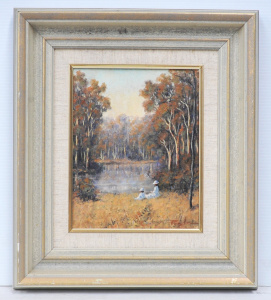 Lot 226 - Patricia Royle (1977 - ) Small framed Oil Painting - Lazy Afternoon, Y Lot 226 - Patricia Royle (1977 - ) Small framed Oil Painting - Lazy Afternoon, Y