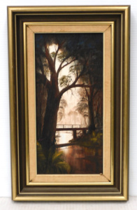 Lot 233 - Hazel Frances Maybus (Active c1980s) Small framed Oil Painting - Moonl Lot 233 - Hazel Frances Maybus (Active c1980s) Small framed Oil Painting - Moonl