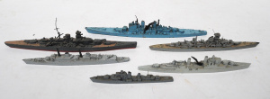 Lot 241 - 5 x vintage diecast Battleships incl Triang, Minic, Hong Kong etc long Lot 241 - 5 x vintage diecast Battleships incl Triang, Minic, Hong Kong etc long