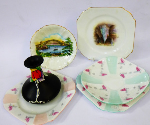 Lot 279 - Small lot of Vintage Shelley China inc Fruit & Foliage on black bu Lot 279 - Small lot of Vintage Shelley China inc Fruit & Foliage on black bu