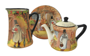 Lot 304 - 3 pces Vintage Royal Doulton Gaffers Series Ware Jug 17cm H Teapot (sm Lot 304 - 3 pces Vintage Royal Doulton Gaffers Series Ware Jug 17cm H Teapot (sm