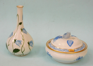 Lot 306 - 2 pces of Hungarian Herend Hand painted China inc Bluebell Bud Vase 14 Lot 306 - 2 pces of Hungarian Herend Hand painted China inc Bluebell Bud Vase 14