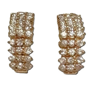 Lot 344 - Pair of 14ct ygold stud earrings each with 27 small claw set diamonds Lot 344 - Pair of 14ct ygold stud earrings each with 27 small claw set diamonds