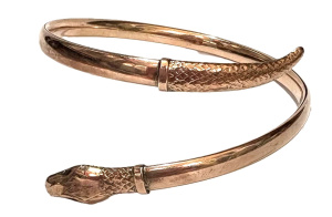 Lot 355 - Vintage Dunklings 9ct Silver lined rose gold plated Snake arm bangle - Lot 355 - Vintage Dunklings 9ct Silver lined rose gold plated Snake arm bangle -