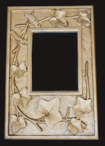 Lot 360 - Vintage c1900 Carved Wooden painted Picture frame with raised horsesho Lot 360 - Vintage c1900 Carved Wooden painted Picture frame with raised horsesho