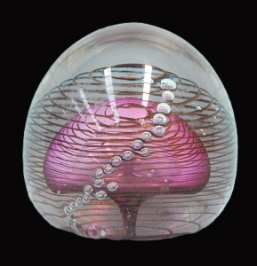 Lot 388 - Michael Hook signed Australian Glass Paperweight - Clear with internal Lot 388 - Michael Hook signed Australian Glass Paperweight - Clear with internal