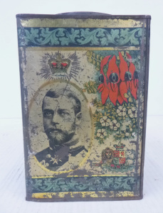Lot 392 - The 1st ever Tin Printed in Australia - Tea Caddy Tin comm The Diamond Lot 392 - The 1st ever Tin Printed in Australia - Tea Caddy Tin comm The Diamond
