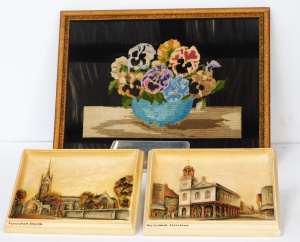 3 pces inc Pair Osborne Ivorex Plaques - Faversham Guild Hall & Church 15 5
