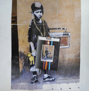 Lot 38 - Unframed set of 9 x colour prints to fit together as 1 - Ghetto Blaster