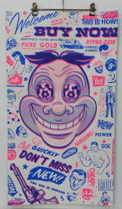 Lot 48 - Large unframed Screenprinted Poster - Step right up! - unsigned - colou Lot 48 - Large unframed Screenprinted Poster - Step right up! - unsigned - colou