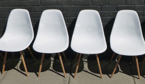 Lot 51 - Set of 4 x mid-century modern replicas of Eames' chairs Lot 51 - Set of 4 x mid-century modern replicas of Eames' chairs