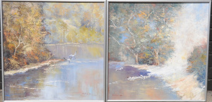 Lot 59 - Stephen Deutscher (1947 - ) Pair framed Oil Paintings - River Scenes wi