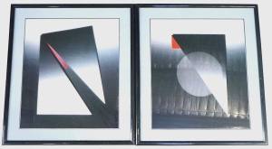 Lot 61 - Pair framed c1980s Colour Prints - Triangles & Circles - both in ma