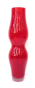 Lot 81 - Large modernist Villeroy & Boch Art Glass Vase - Ruby red colour wi