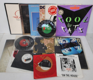 Lot 112 - Lot of Vintage English Vinyl LPs & Singles incl U2, David Bowie, P