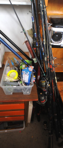 Group lot of Assorted Fishing Rods & Tackle incl Butterworth, Silster, Mundi