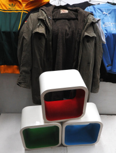 Lot incl 3 x Retro Style Floating Shelves, 1980s German Military Jacket & 3 Lot incl 3 x Retro Style Floating Shelves, 1980s German Military Jacket & 3