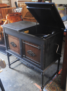 Vintage New Edison Phonograph & Cabinet Unit - Approx 90cm H x 85cm W